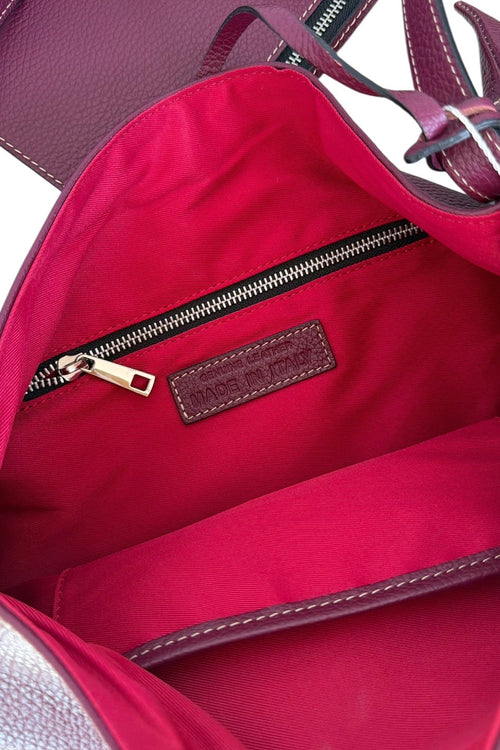 BORDOWY SHOPPER ZE SKÓRY NATURALNEJ